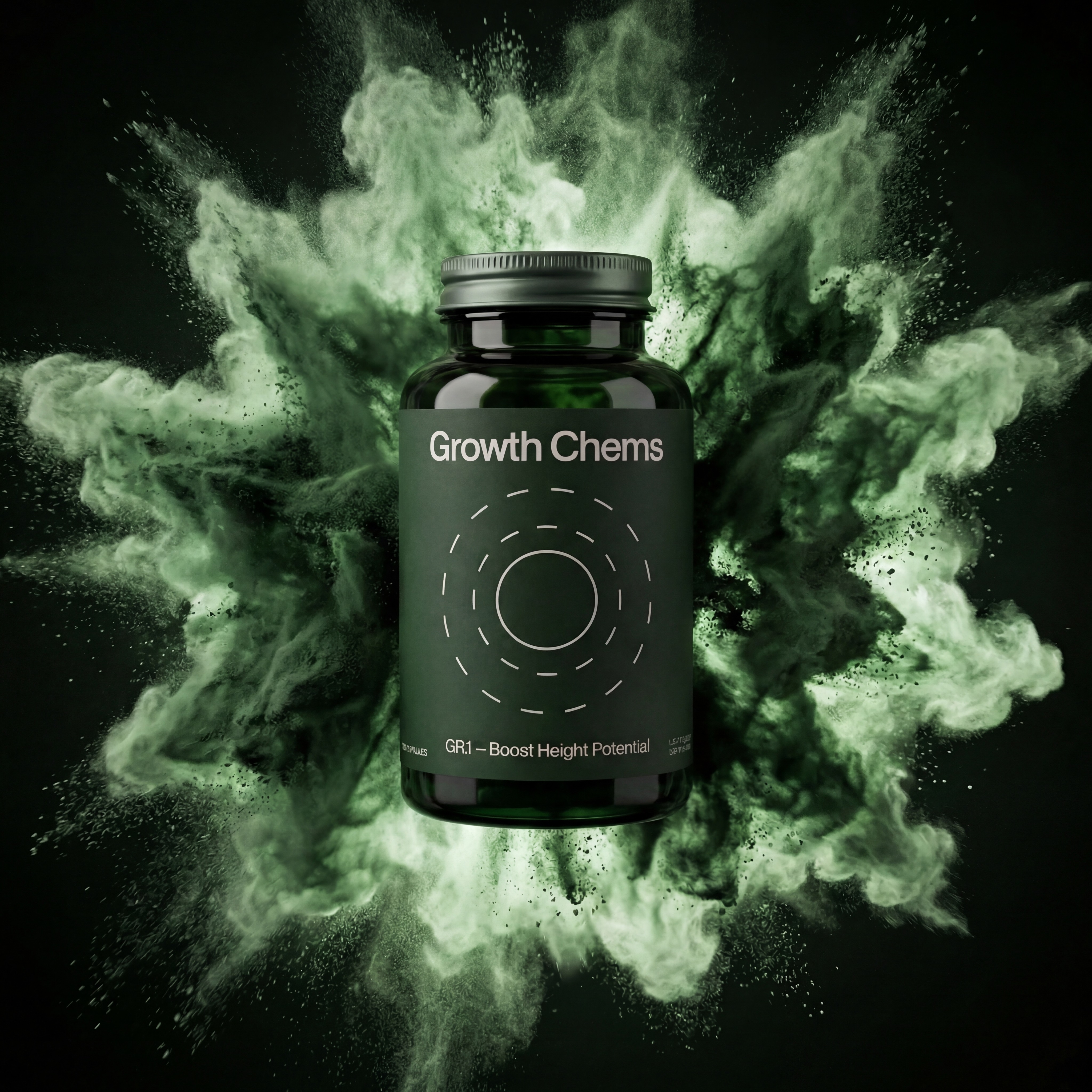 Growth Chems GR.1 bottle with green smoke